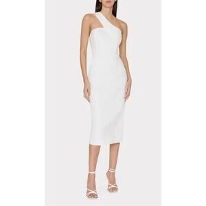 Milly One-Shoulder Linen Blend Sheath‎ Dress Size 4 New with Tags